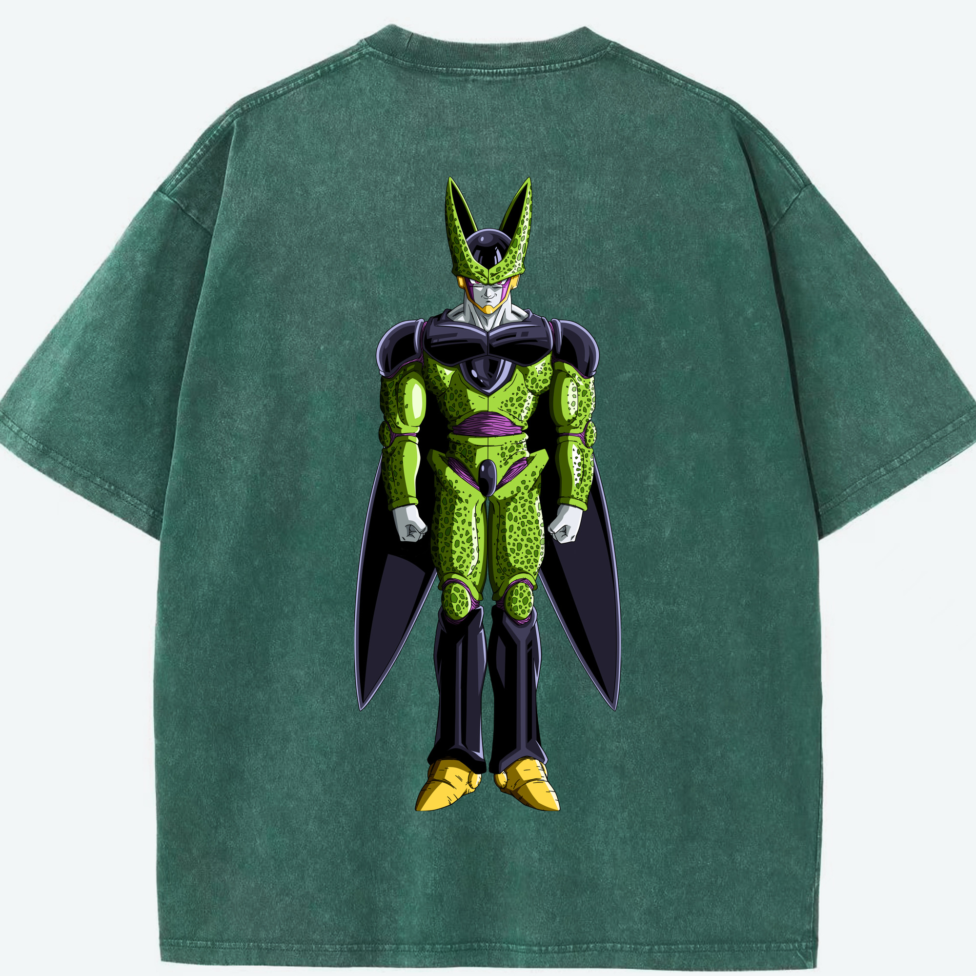 （画像用） ドラゴンボール セル DRAGON BALL Cell 綿100% ヴィンテージ風 半袖Tシャツ（背面プリント）